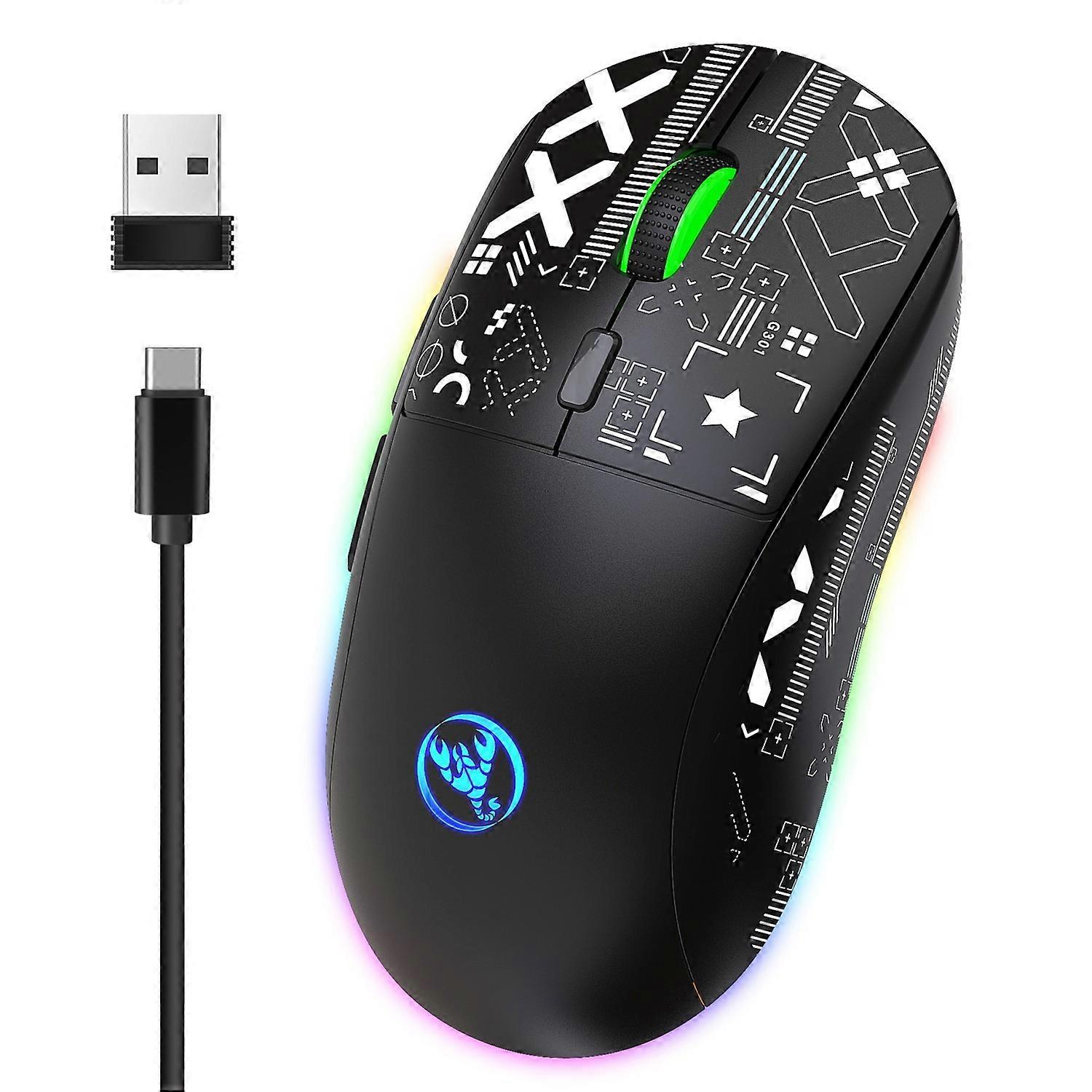 RGB Light Three-mode Wireless Gaming Mouse T90