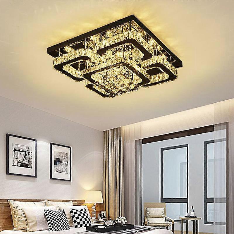 50CM Modern Fancy Crystal LED Flush Mount Ceiling Light Fixture
