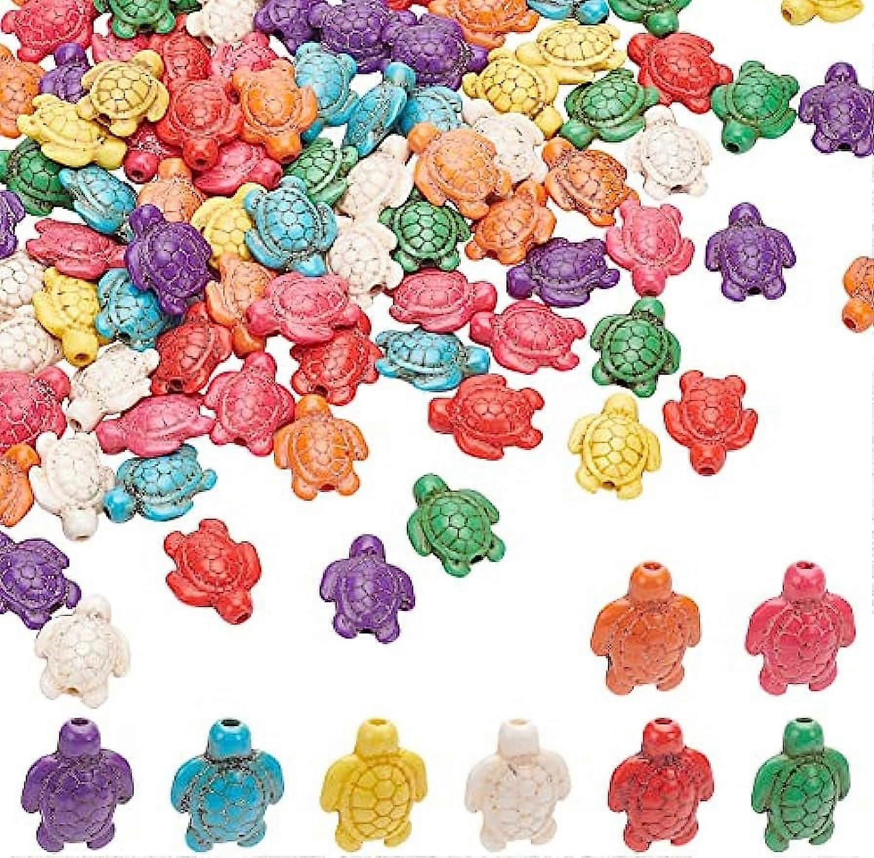 88 Pcs Turtle Beads Tortoise Turquoise Bead Strands 4 Strands Turtle Charms Gemstone Stone Spacer Beads