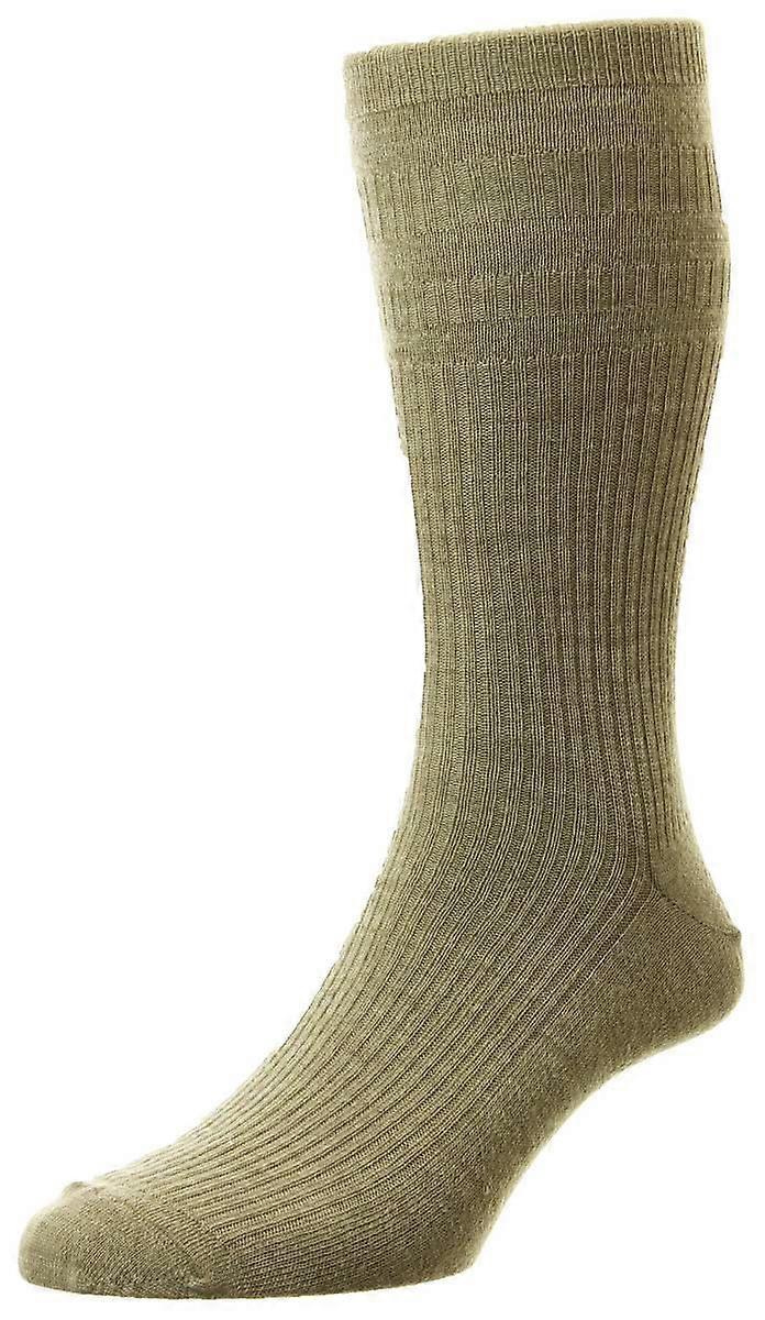 HJ Hall Original Wool Softop Socks - Taupe Beige