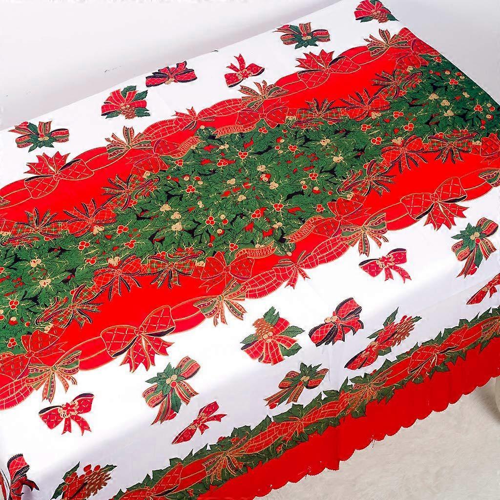 Christmas Tablecloth - Scroll Printed Fabric