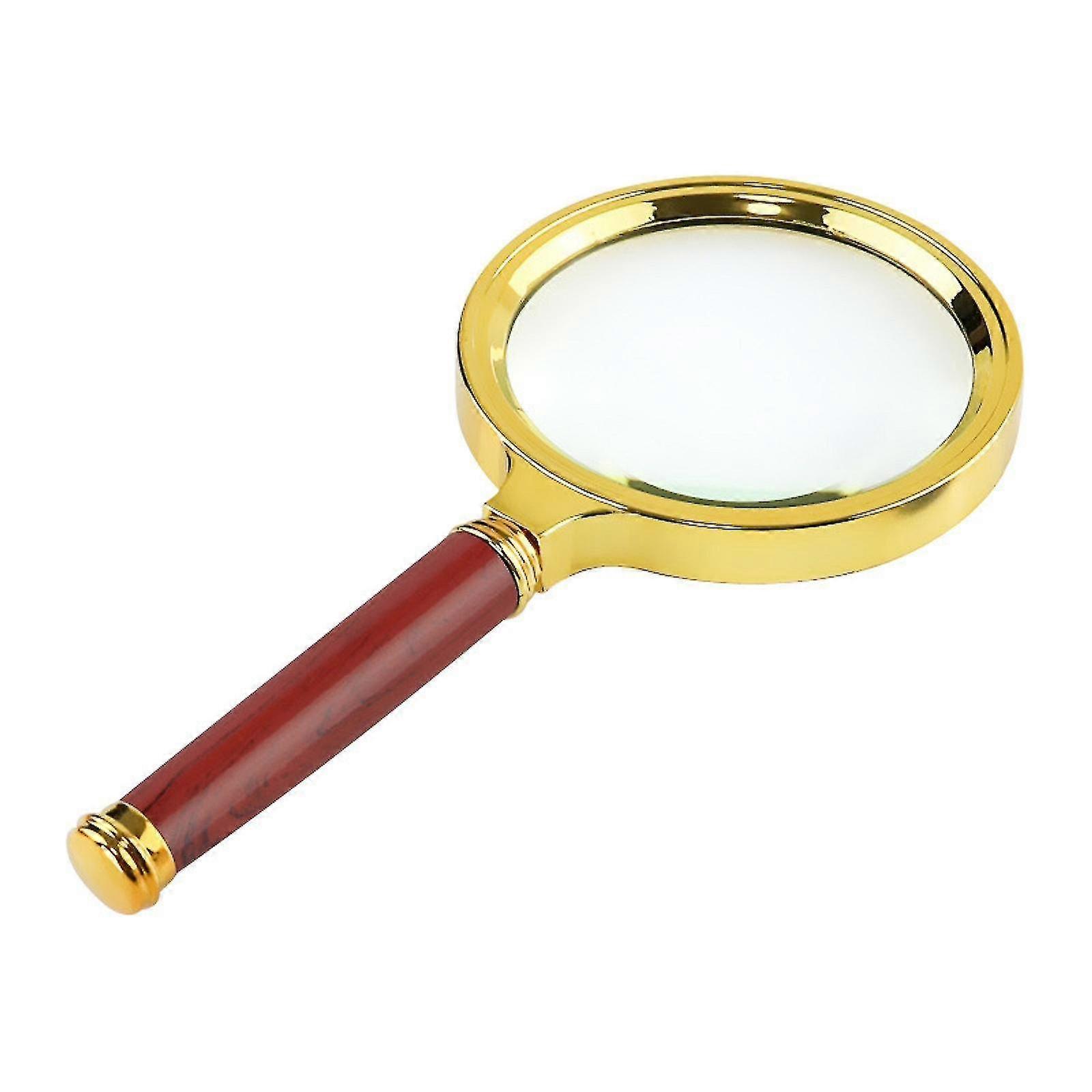 Magnifying Glass 10x Handheld Wood Handle Retro Reading Magnifier , For Seniors Book Newspaper Reading And Kids Nature Hobby Exploration,5.7*2.4inch