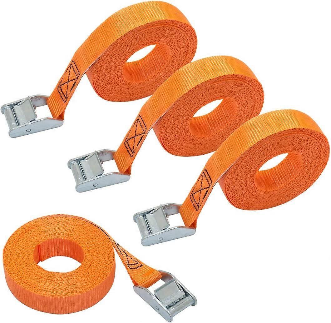 Set of 4 grabbed straps, length 2.5 m, width 25 mm, 150 kg stowage capacity, Blue