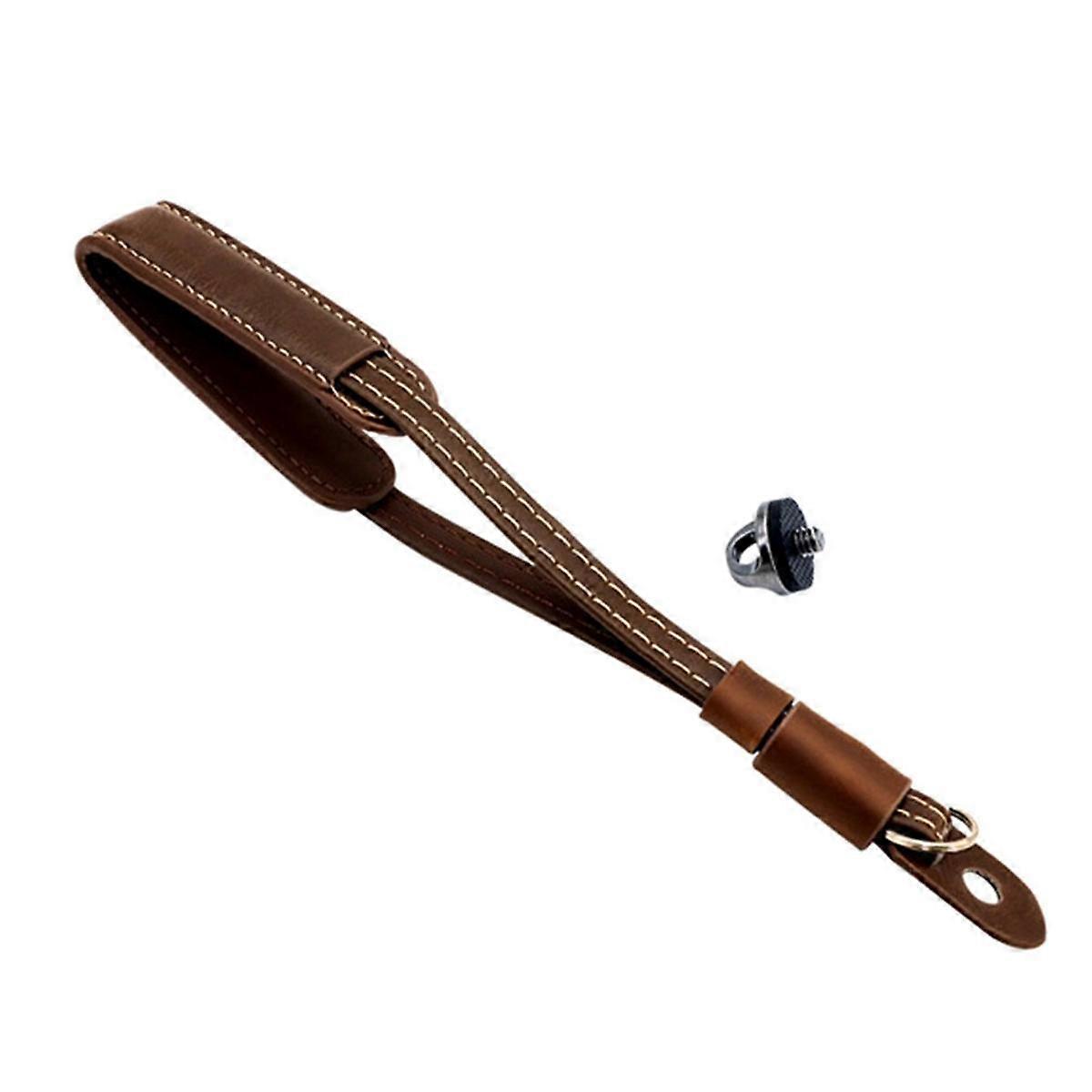 Suitable for 3 Leather Wrist Strap Handheld Lanyard 1/4 Screw Wrist Strap Gimbal Camera Lanyard, Coffee