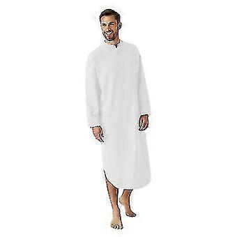 Camisa de dormir para hombre Mezcla de algodón Manga larga Cuello