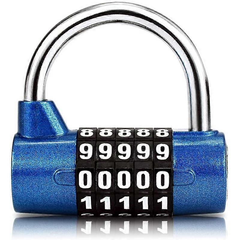 5-digit combination padlock, suitable for gym lockers and tool boxes (blue)
