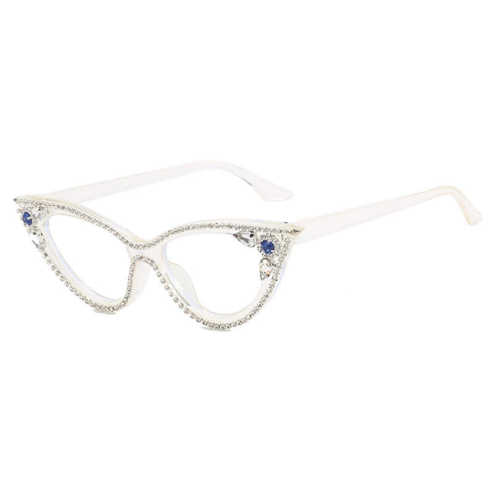 Blue Light Blocking Glasses Retro Diamond Cat Eyes Frame Multiple Colors Optional For Gaming Reading Students