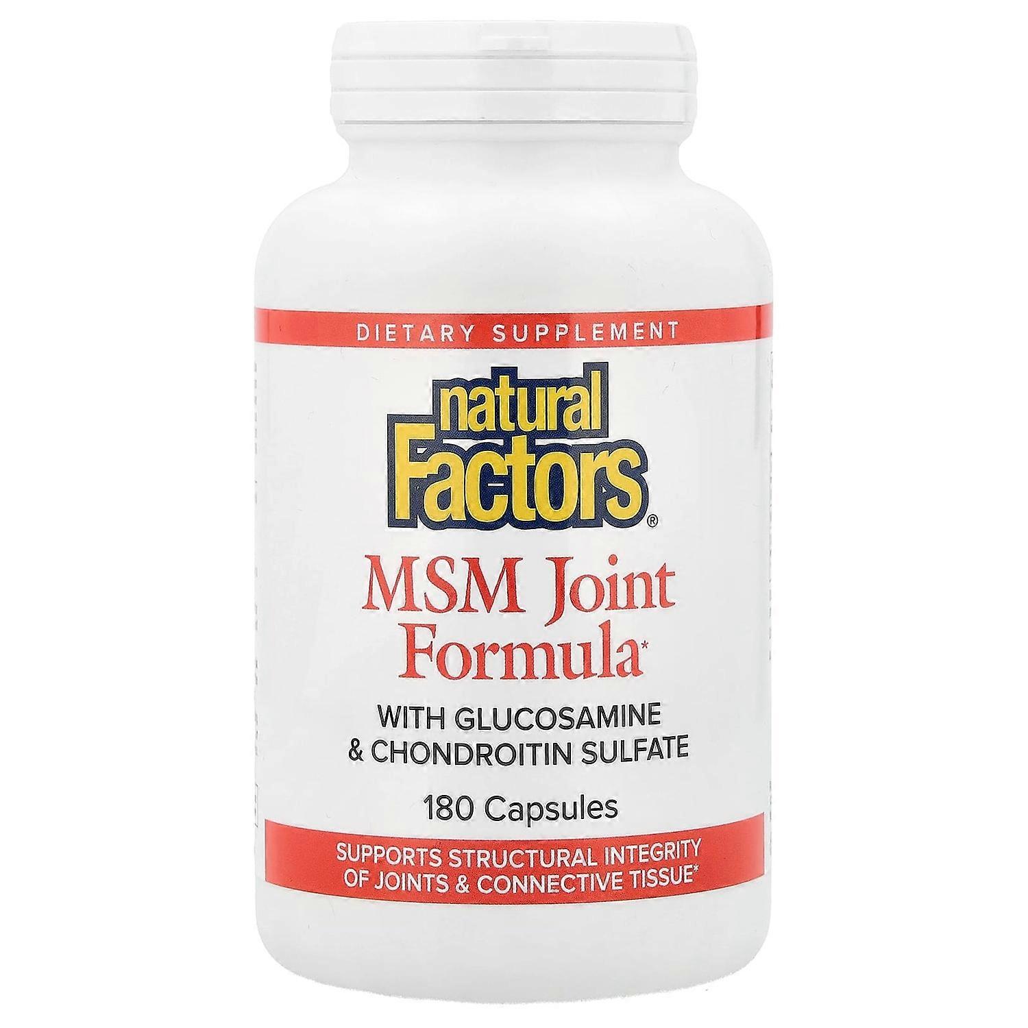 Natural Factors, MSM Joint Formula with Glucosamine & Chondroitin Sulfate, 180 Capsules