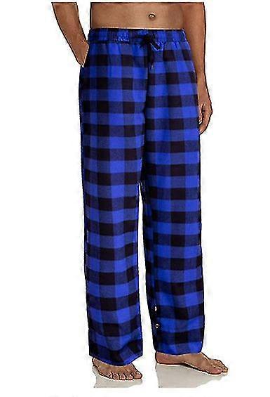 Mens Pajama Pants With Pockets, Mens Soft Flannel Plaid Pajama Sleep Pants