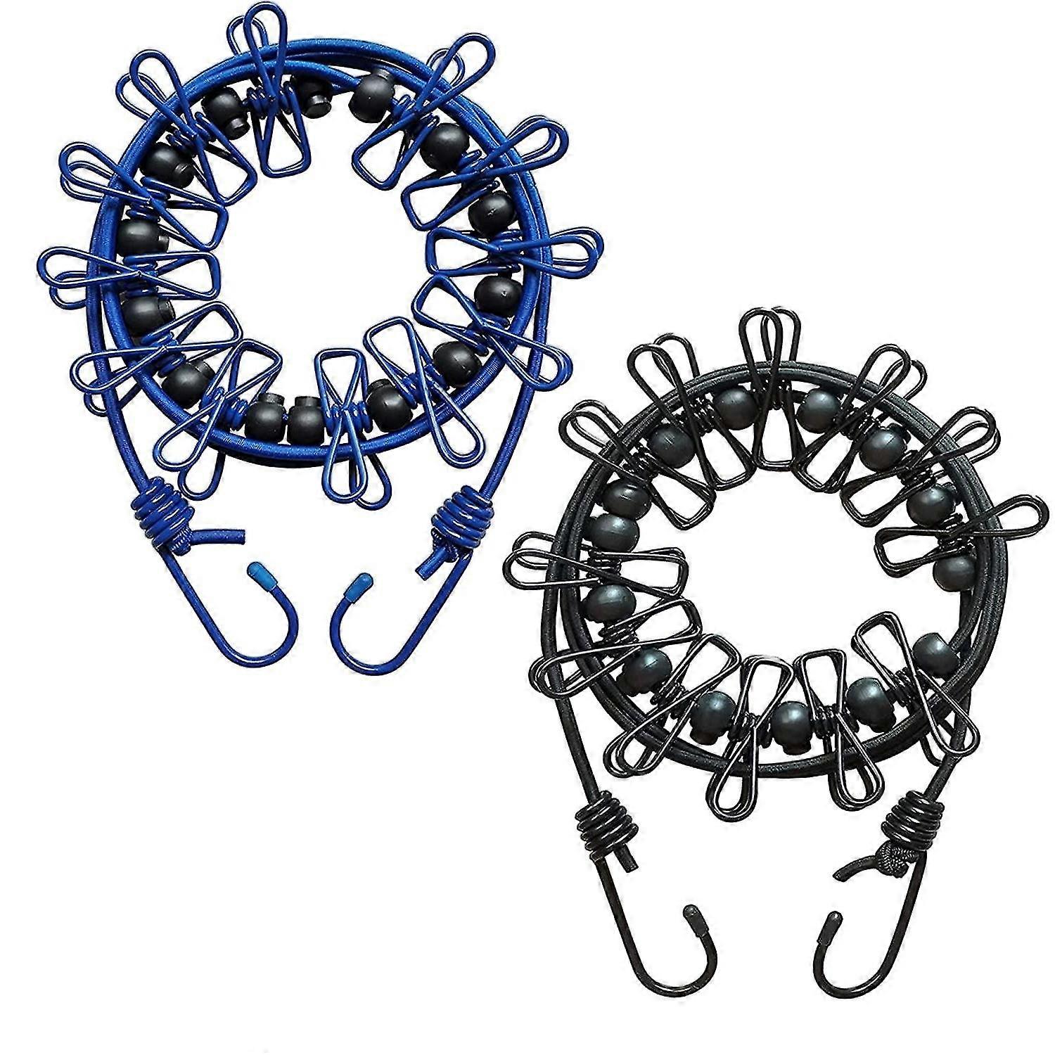 Set 2 uscatoare rufe, Plastic, Albastru/Negru