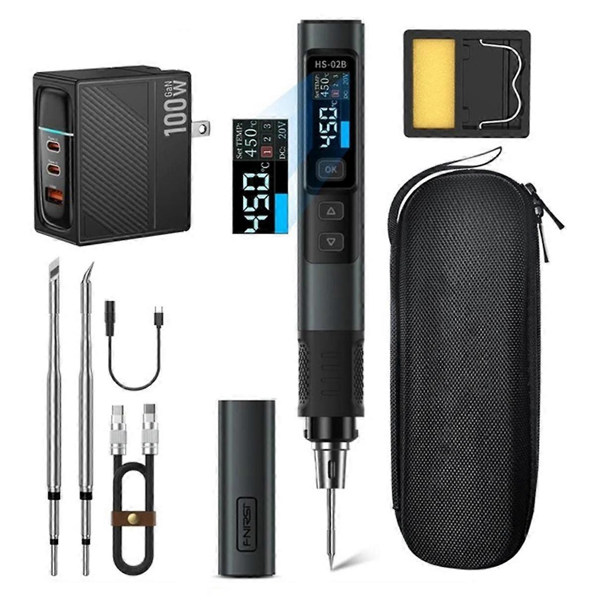-02B Solder Iron 24V 100-450 Welding Material Rework Station PD 90W Portable Maintenance Tool US