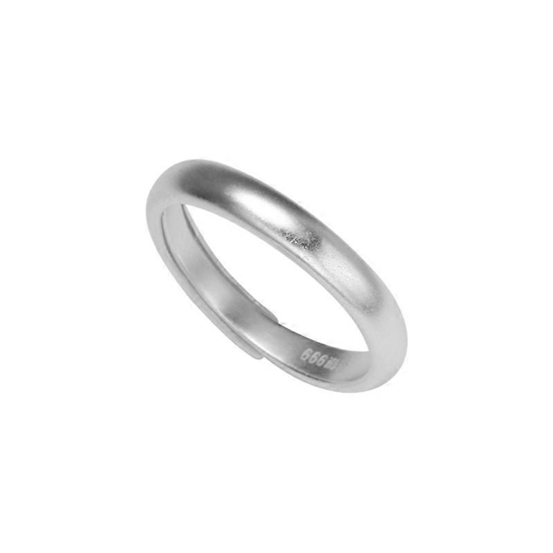 999 sterling silver frosted circle ring for women niche matte stackable push-pull adjustable ring