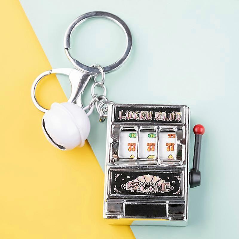 Mini Slot Machine Toy Keychain Creatives Interesting Keychain Works Great as Stress Reliever for Kids Adults