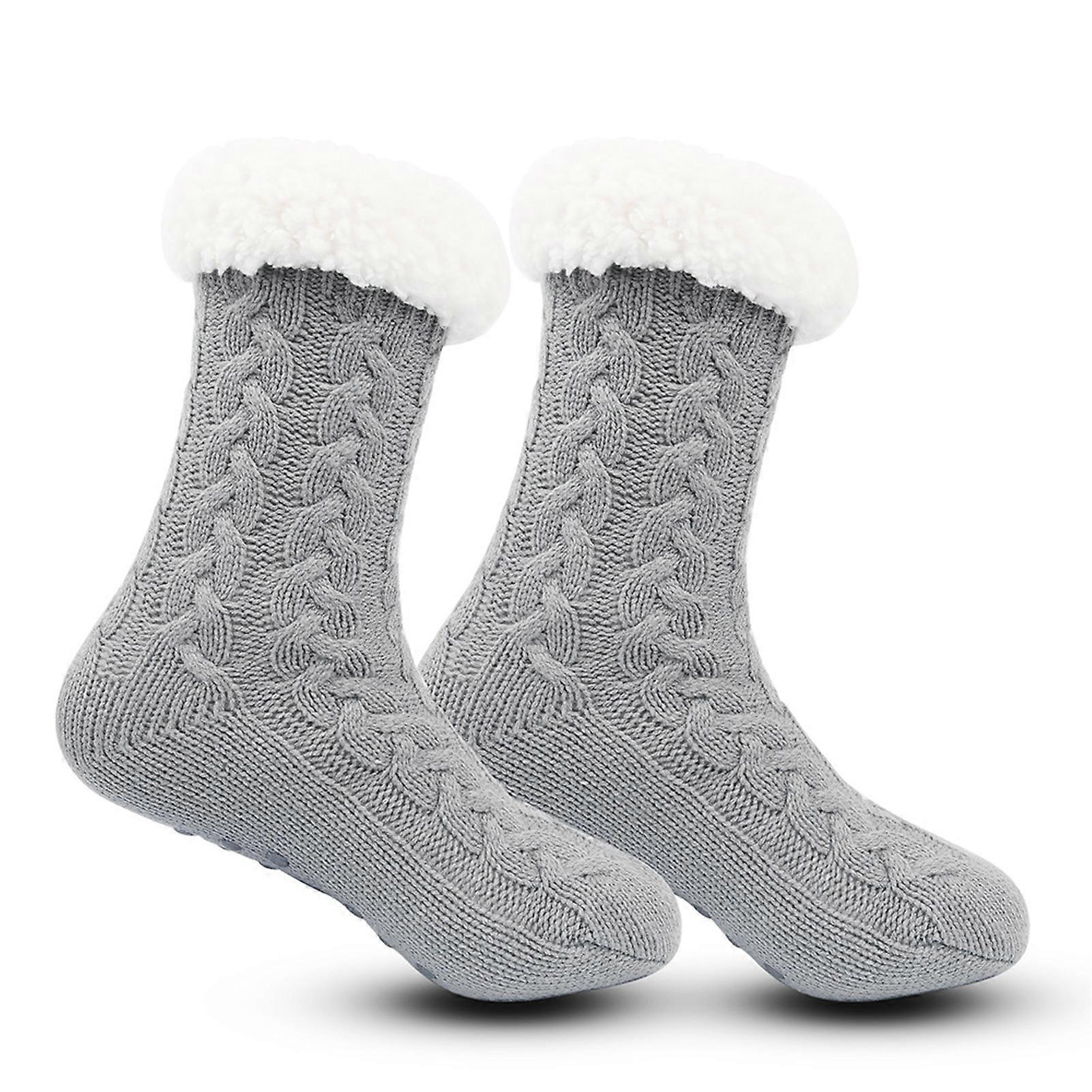 Autumn Winter Velvets Anti-Slip Socks with Dotted Glue Comfotable Themal Floor Sockings for Women Girls