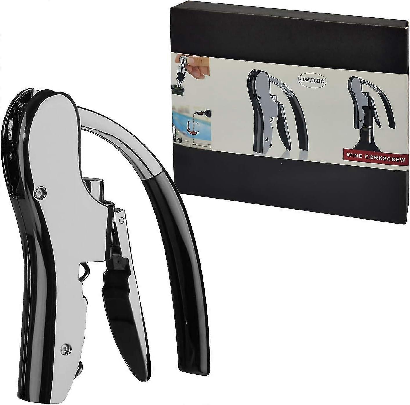 Compact Deluxe Corkscrew With Integrated Lever And Foil Cutter