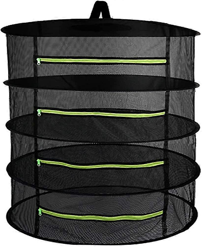 Drying Net. 4 Layers Hanging Basket With Zipper Closure. Folding Dry Media