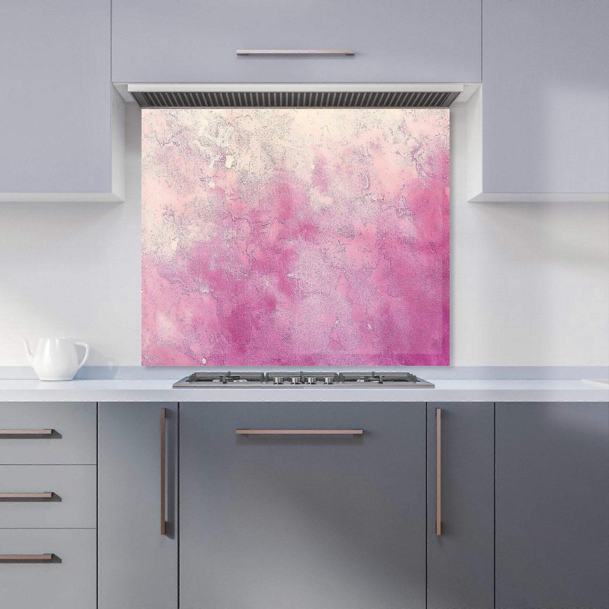 Pink Textured Effect Kitchen Splashback