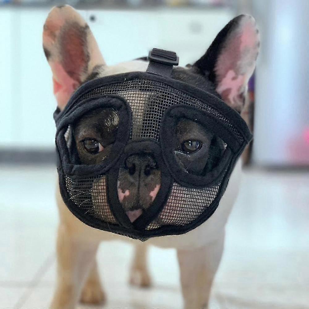 Soft Bulldog Muzzle Adjustable Mouse Basket Dog Protectionchew For Short Snout