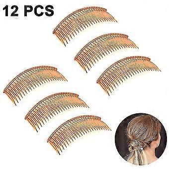 Fgao Hair Side Combs, Set Of 12 Small, Flexible Durable Hair Combs(coffee)