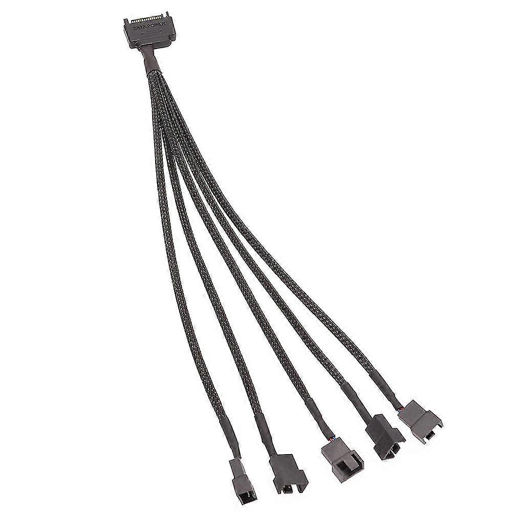 15-pin Sata To 5 Fan Adapter Cable Sata To 3 Pin/4 Pin Pmw Pc Case Fan Power Adapter Cable,cooling