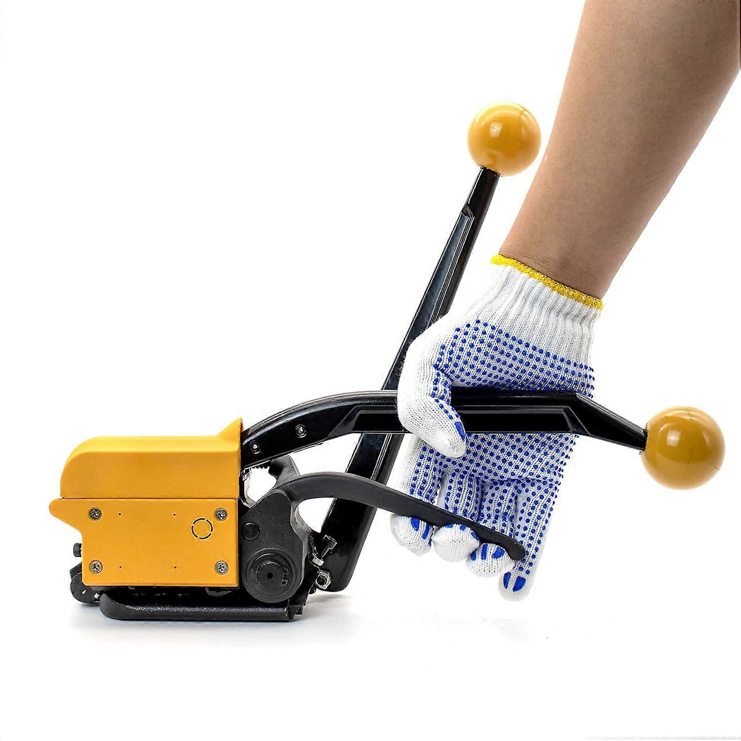 Steel Strapping Tool A333 Stainless Manual Belt Packaging Banding Machine Metal Free Buckle Packing for Width 1/2" 5/8" 3/4" Sealless Combination