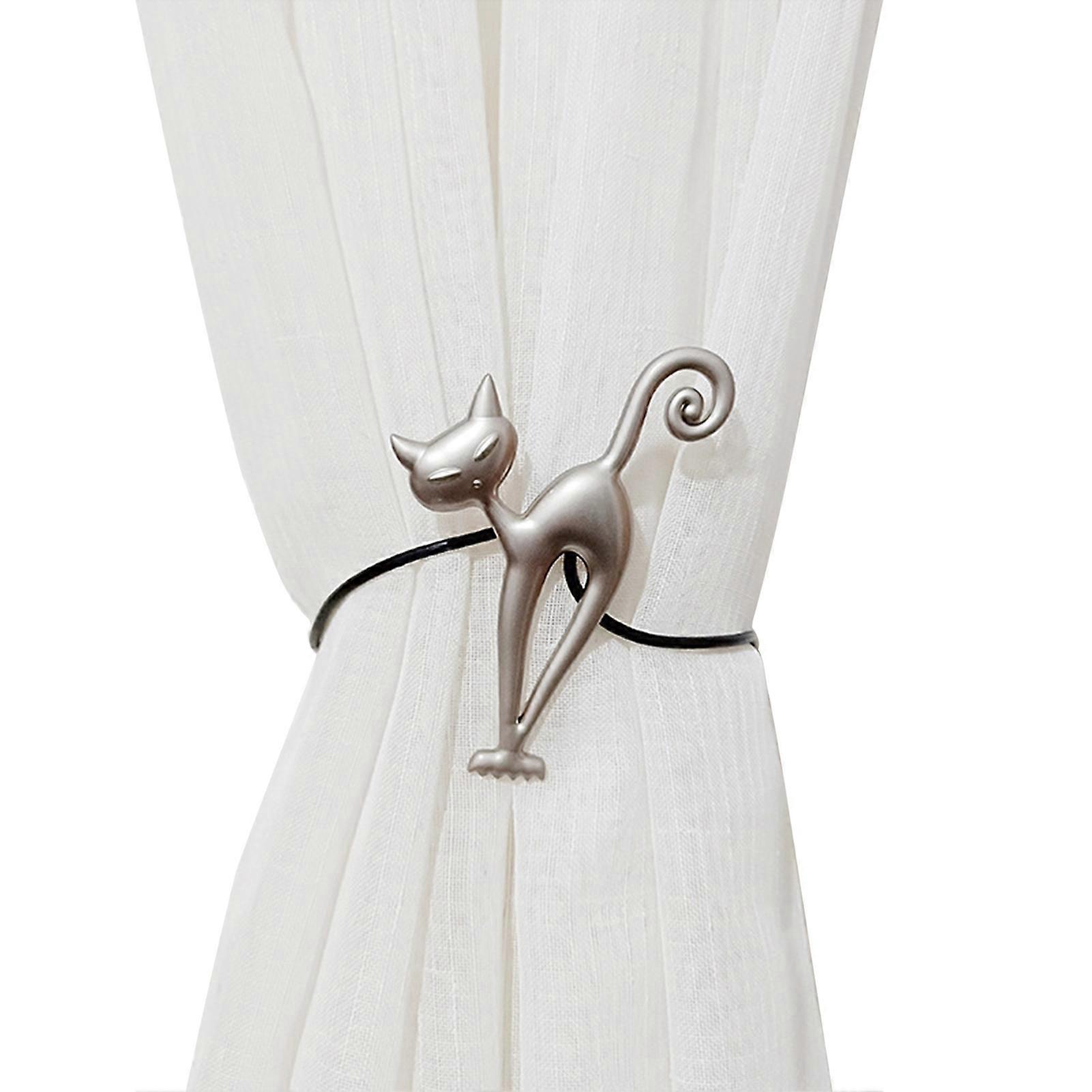 Curtain Tie Back Magnetic Wide Application Alloy Cat Shape Mini Drapery Holdback Household Supplies KAESI