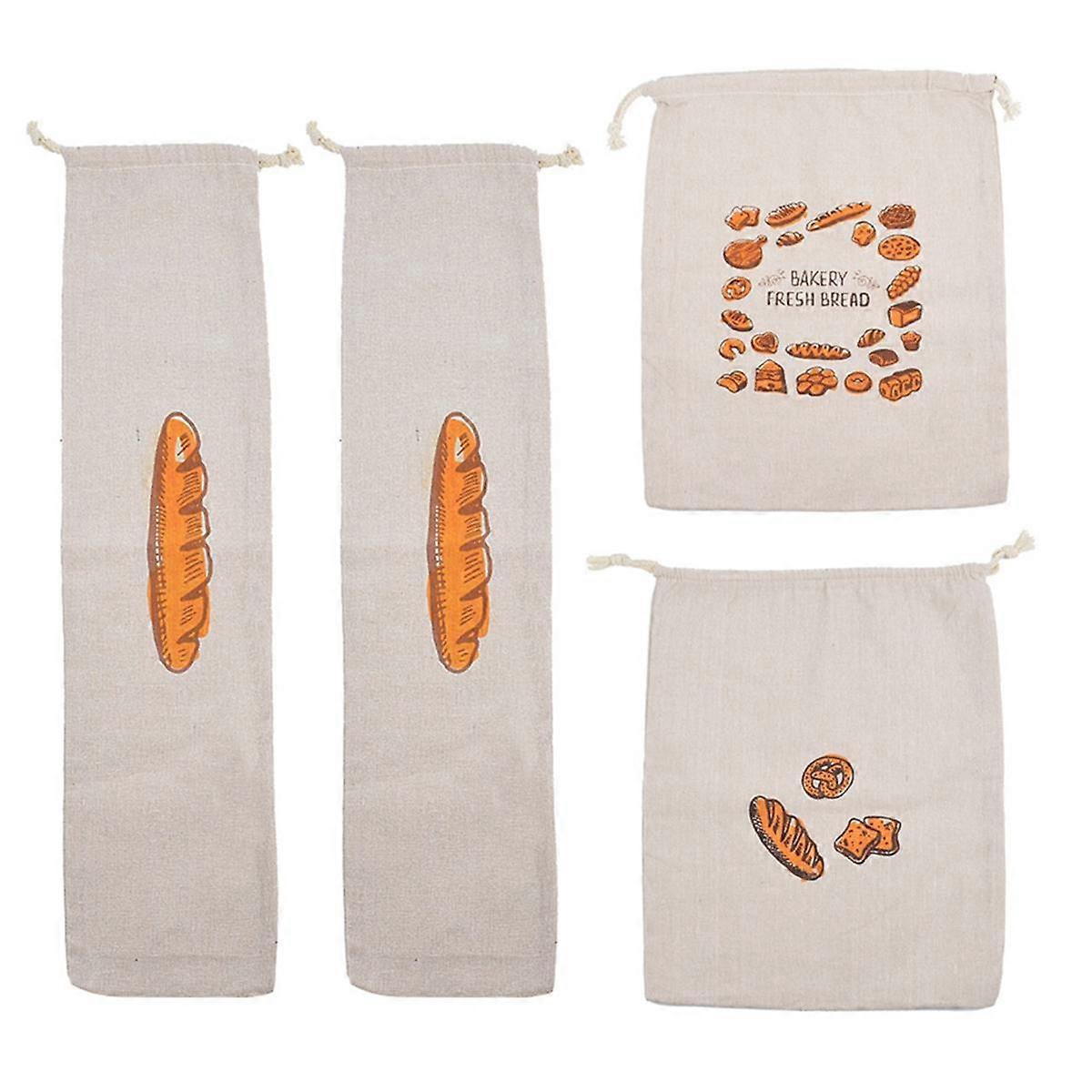 Bread Bag Reusable Cotton Drawstring Storage Bag Homemade Bread Fresh Eco-Friendly Kitchen Storage