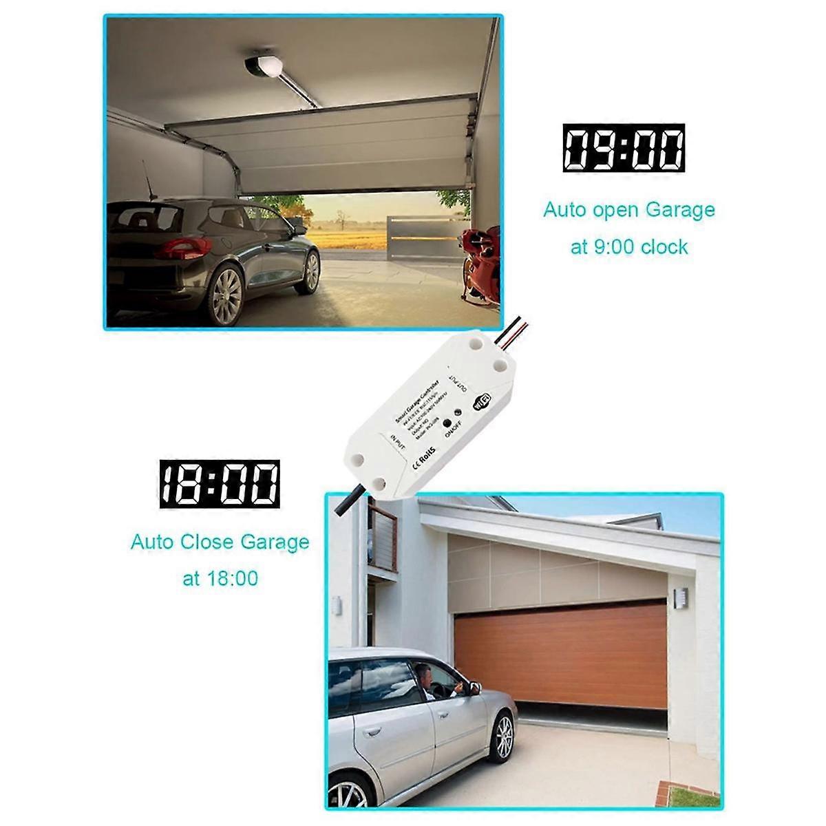 Tuya WIFI 2.4G Smart Garage Door Opener Controller Open and Close By Phone APP Compatible Alexa and