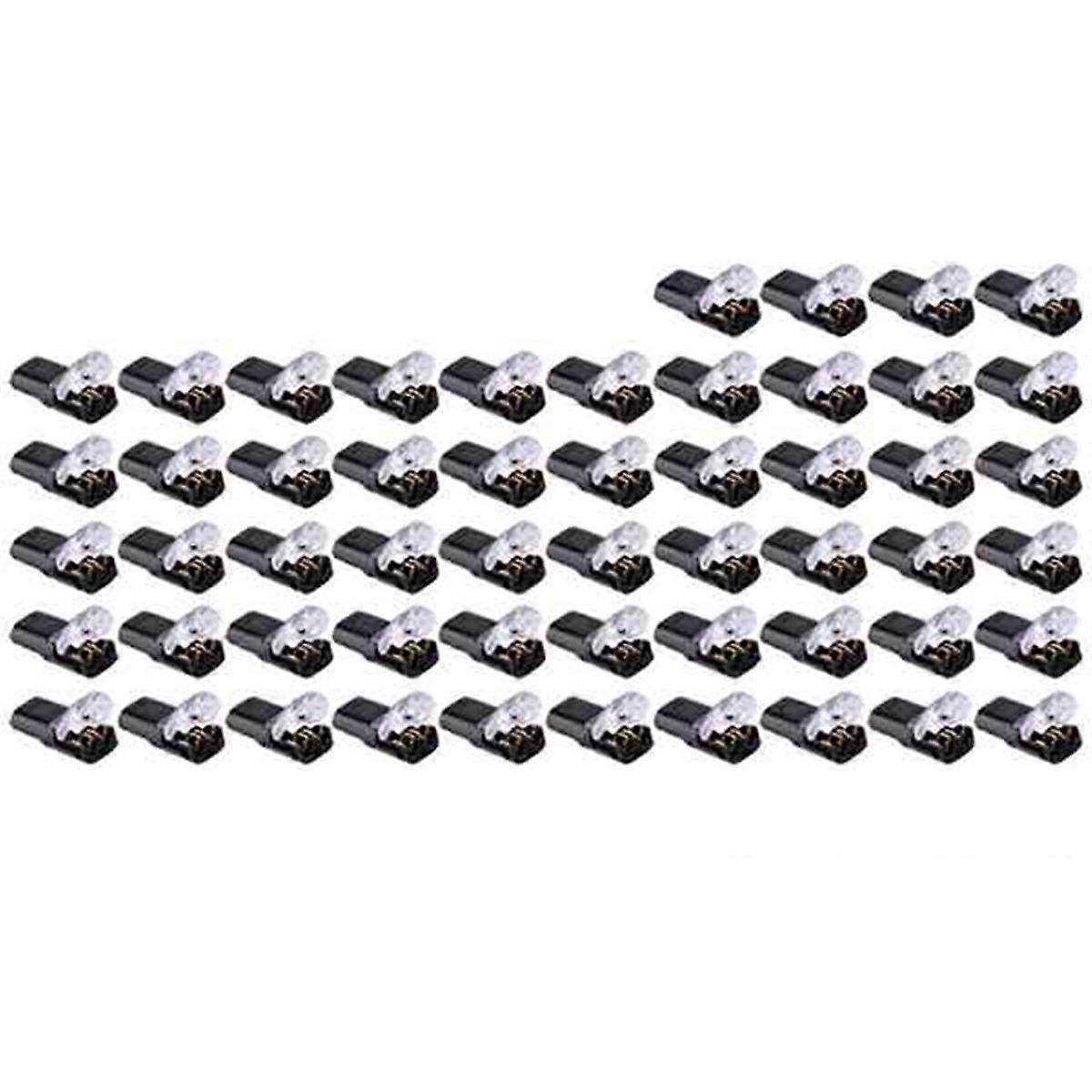 54Pcs Double-Wire Plug-In Connector, Pluggable LED Wire Connectors with Locking Buckle Fast Connect