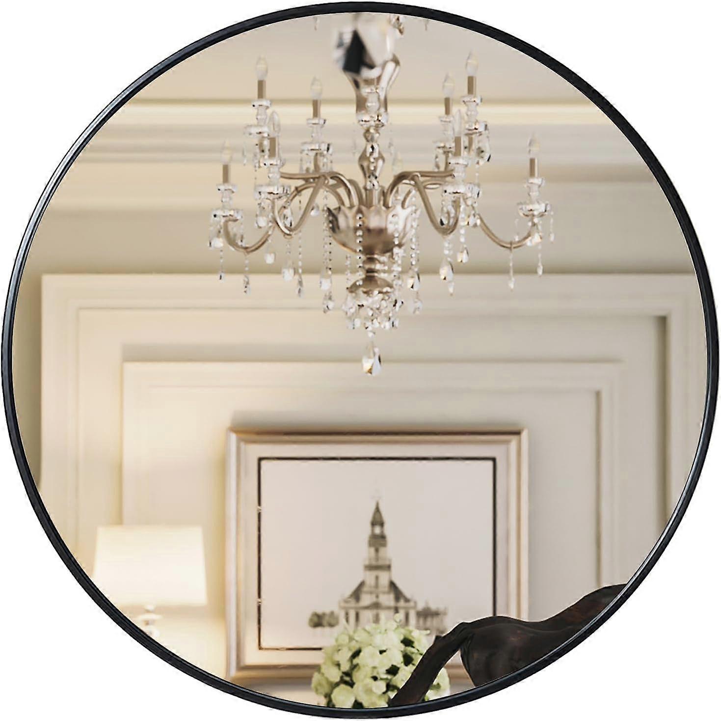 Black round mirror suitable for bathroom, dressing table, bedroom, home decoration