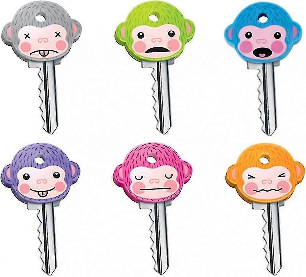 6 Pcs Rubber Key Caps Flexible Key Covers Caps Novelty Cute Fit For Easy Identifying Door Keys
