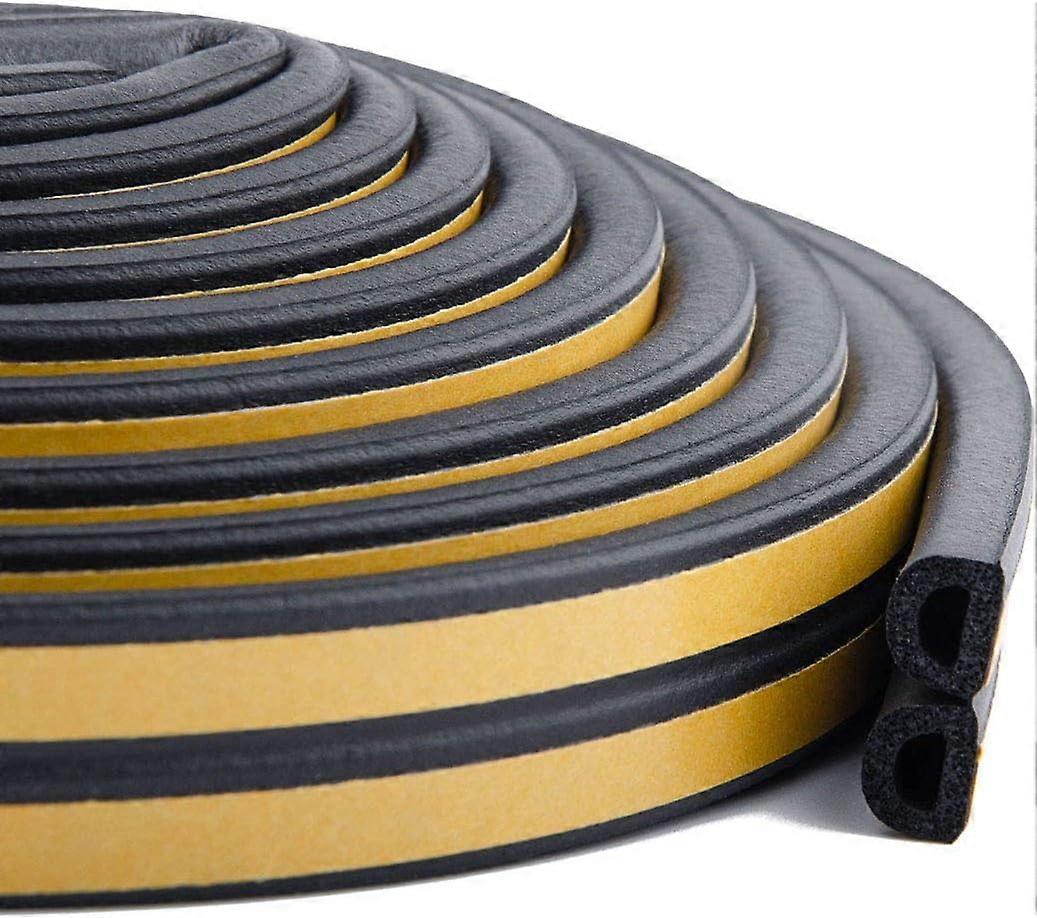 Efficient Weather Stripping for Doors and Windows - Keep Out Drafts and Save Energy - Black