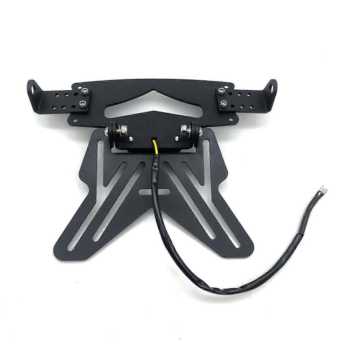 Adjustable Motorcycle License Plate Mount Holder Bracket- Universal Fold License Plate Tail Light H