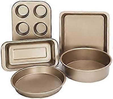 Nonstick Oven Bakeware Baking Set Carbon Steel Bakeware Set Includes Bread Pan, Baking Sheet, Cookie Sheet,Springform Shaped Round Cake Pan, Cake Muff