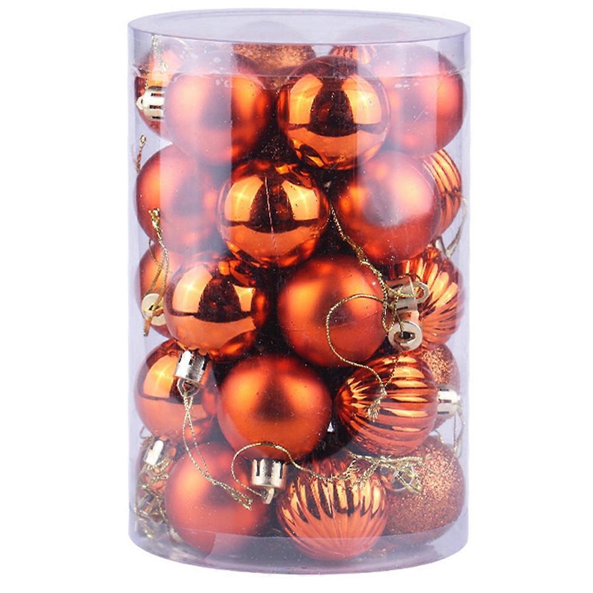 KXJ-クリスマスボールオーナメント、34PCSクリスマスボールセット4cm / 1.57inクリスマスツリーデコレーションボールハンギングオーナメント