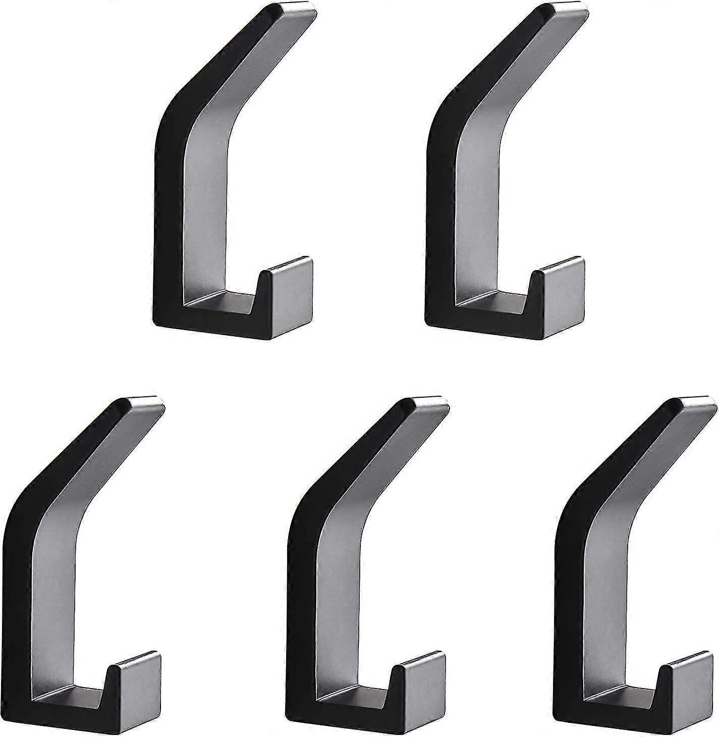 5pc Towel Rack Adhesive Hooks Towel Hooks for Bathrooms Stainless Steel Waterproof Sticky Hooks