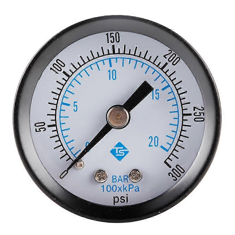 Axial Pressure Gauge, 0-20 bar/0-300 psi, Rust-free iron casing, 1/8" BSPT Lower Mount, Air pressure gauge Water pressure gauge Hydraulic gauge Oil pr