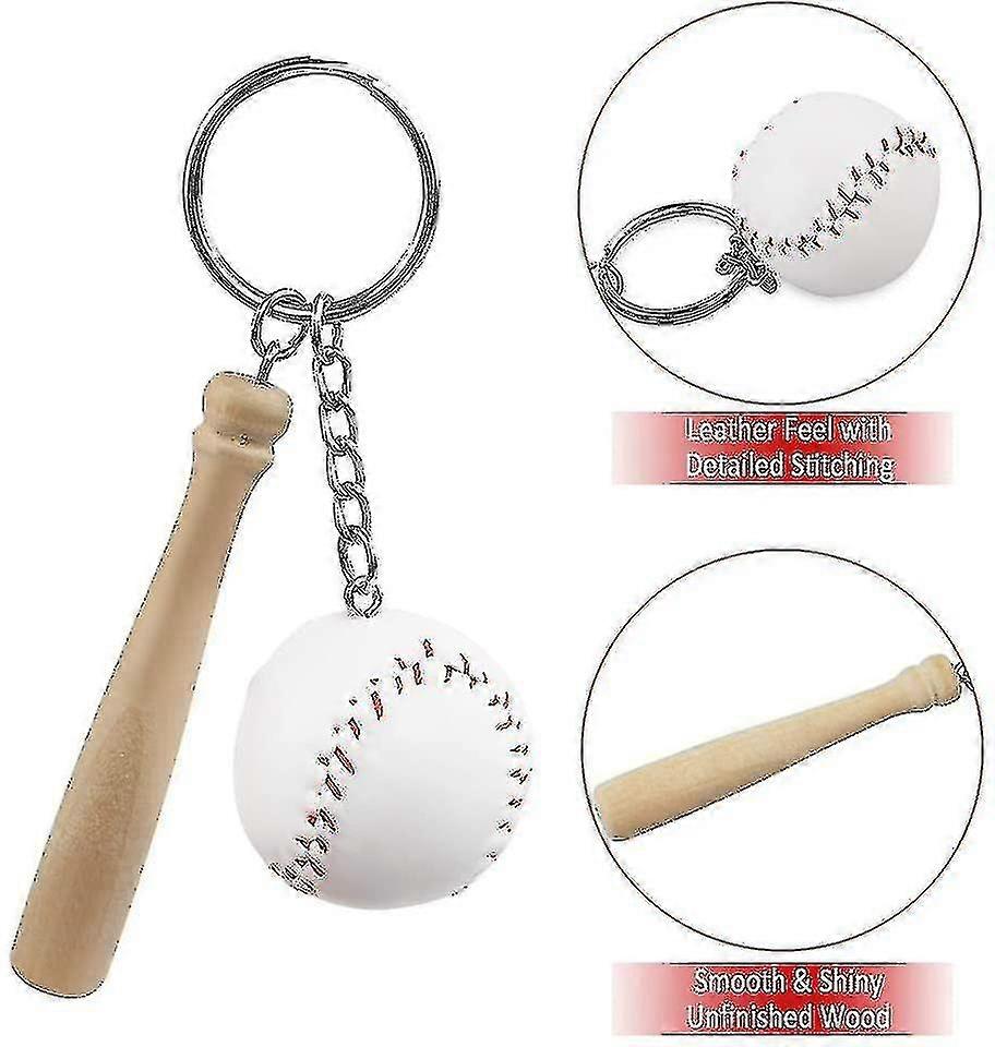 6パック野球&木製バットキーチェーン野球パーティーは、野球をテーマにしたパーティー、誕生日パーティーのために好みます