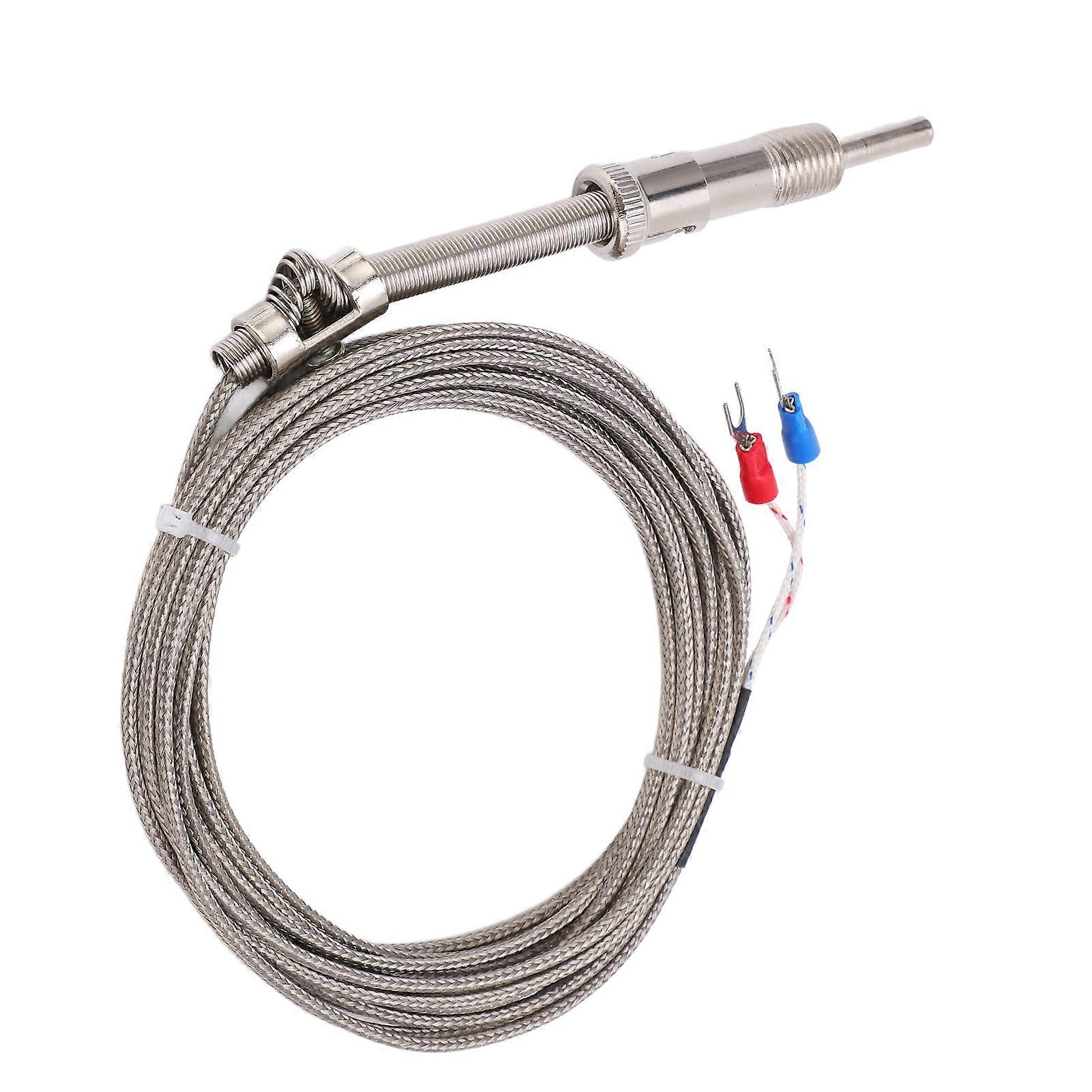 Compression Spring Shielded Thermocouple Probe - K Type, 5 Meter Wire Length