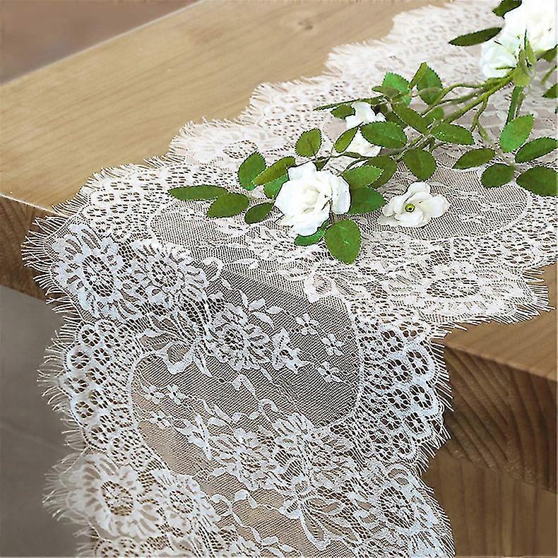 White /Black Lace Table Bunting Wedding Home Tablecloth