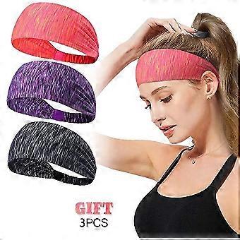 Sports Equipment 3pcs Hair Band Women Workout Headband Headbands Hair Band Elastic Hair Band Headwear For Daily Yoga Sports-B