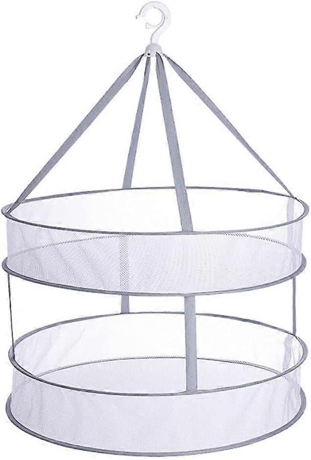 Stendibiancheria sospeso a 2 strati60 cm, rete asciutta a rete appesa, rete asciutta per erbe, essiccatore per erbe, rete per asciugatura appesa a rete pieghevole