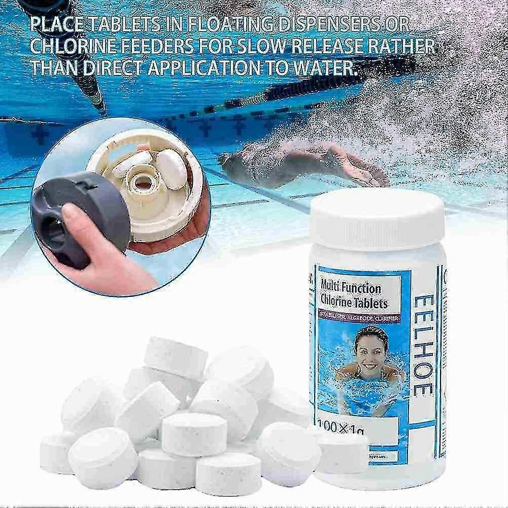 100 Tabletten Poolreinigung Tablette Floating Chlorine Wanne Chemical Hot