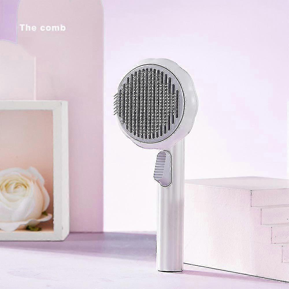 Pet Dog Cat Shedding Grooming Brush Self Cleaning Slicker Comb