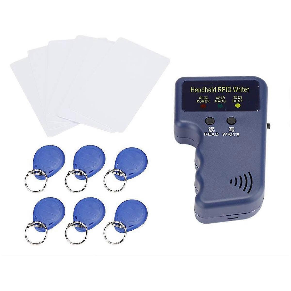Handheld Rfid Card Copier 125khz Id (em4100awid) Duplicator Reader Writer With 6 Writable +6 Writ