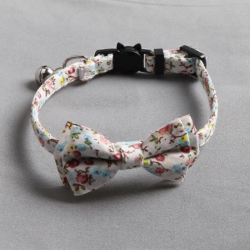Floral Pattern Cat Collar with Bow, Stylish  Design for Pets