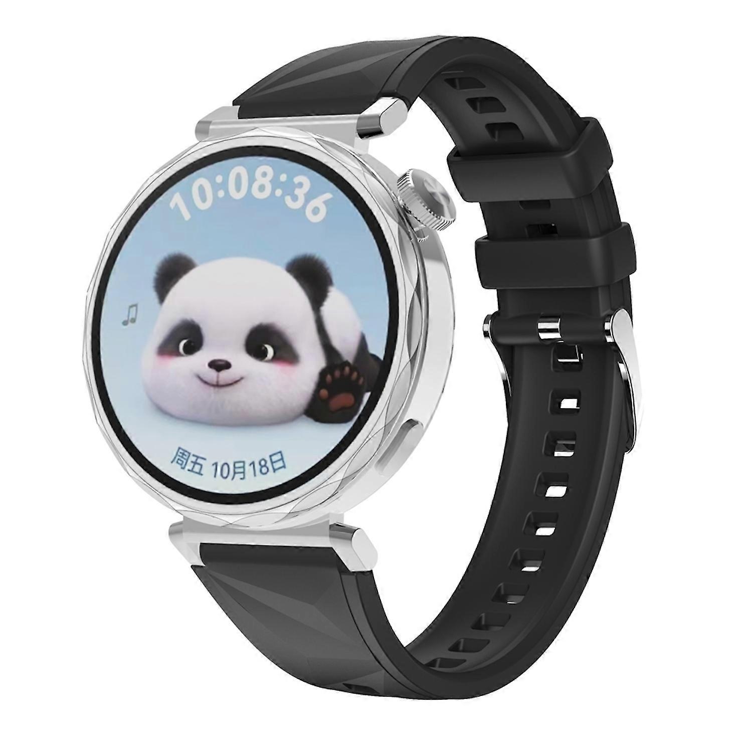 For Huawei Watch GT 5 41mm Design 18mm Sport Silicone Strap Black