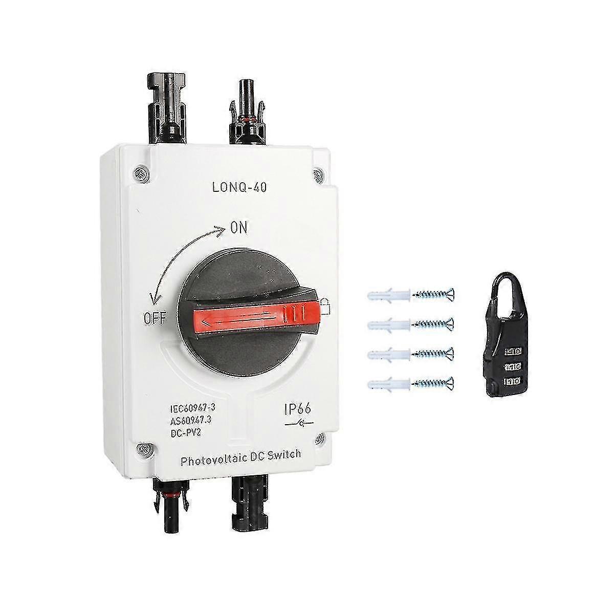 Pv Solar Photovoltaic Disconnect Switch, Lonq-40 Dc Isolator Solar Switch Ip66 Waterproof Dc1000v 3-ZZY
