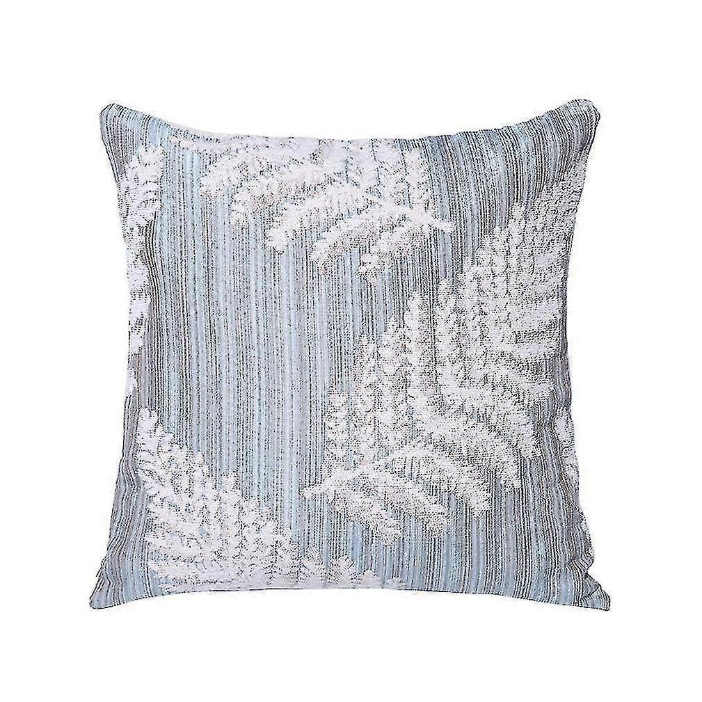 Leaf Embroidery Throw Pillow Case Decorative Square Cushion Cover 45x45cm