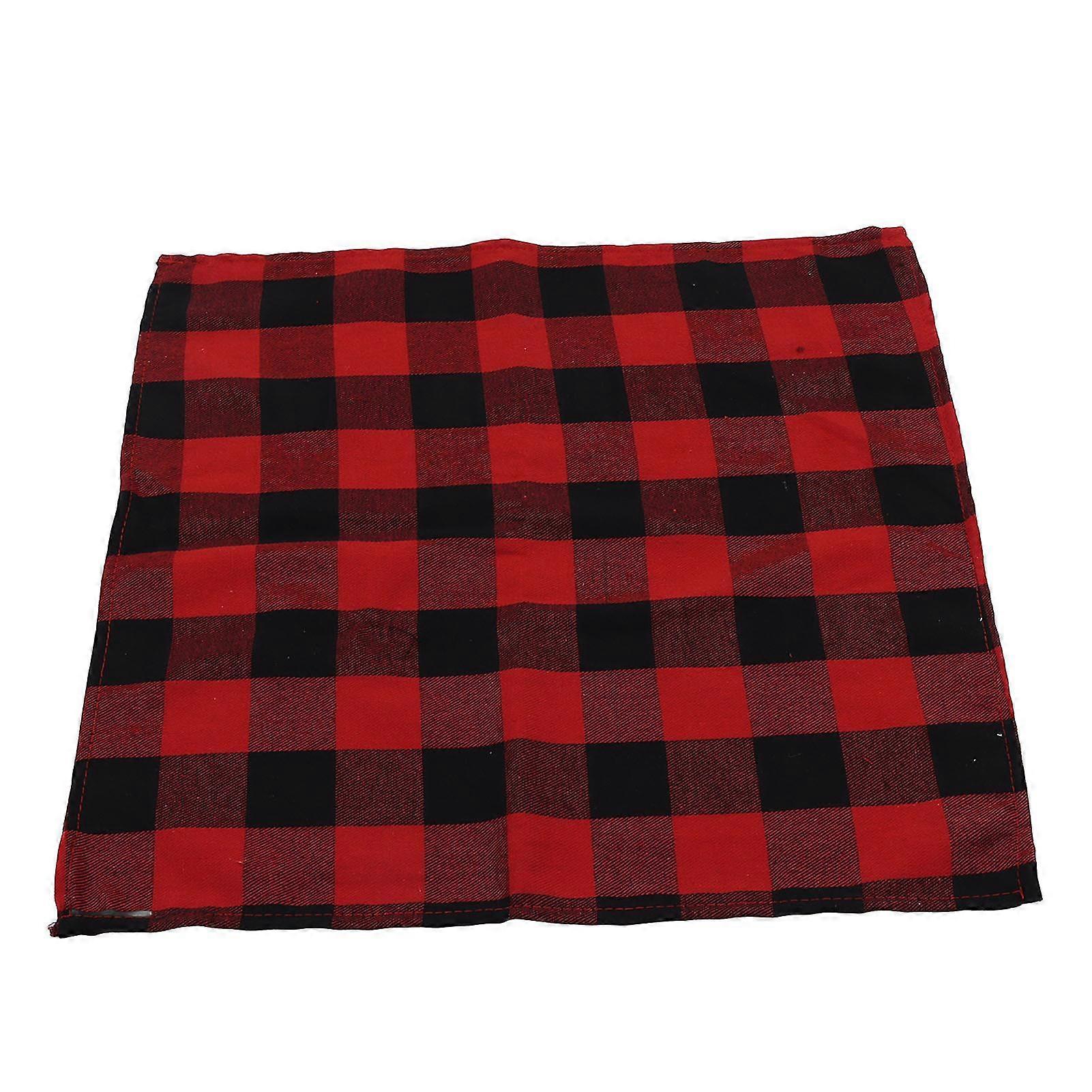 Red Plaid Christmas Tablecloth Set of 5 - Durable Polyester Dinner Napkins - 17.7x17.7in - Ideal for Parties Dinners